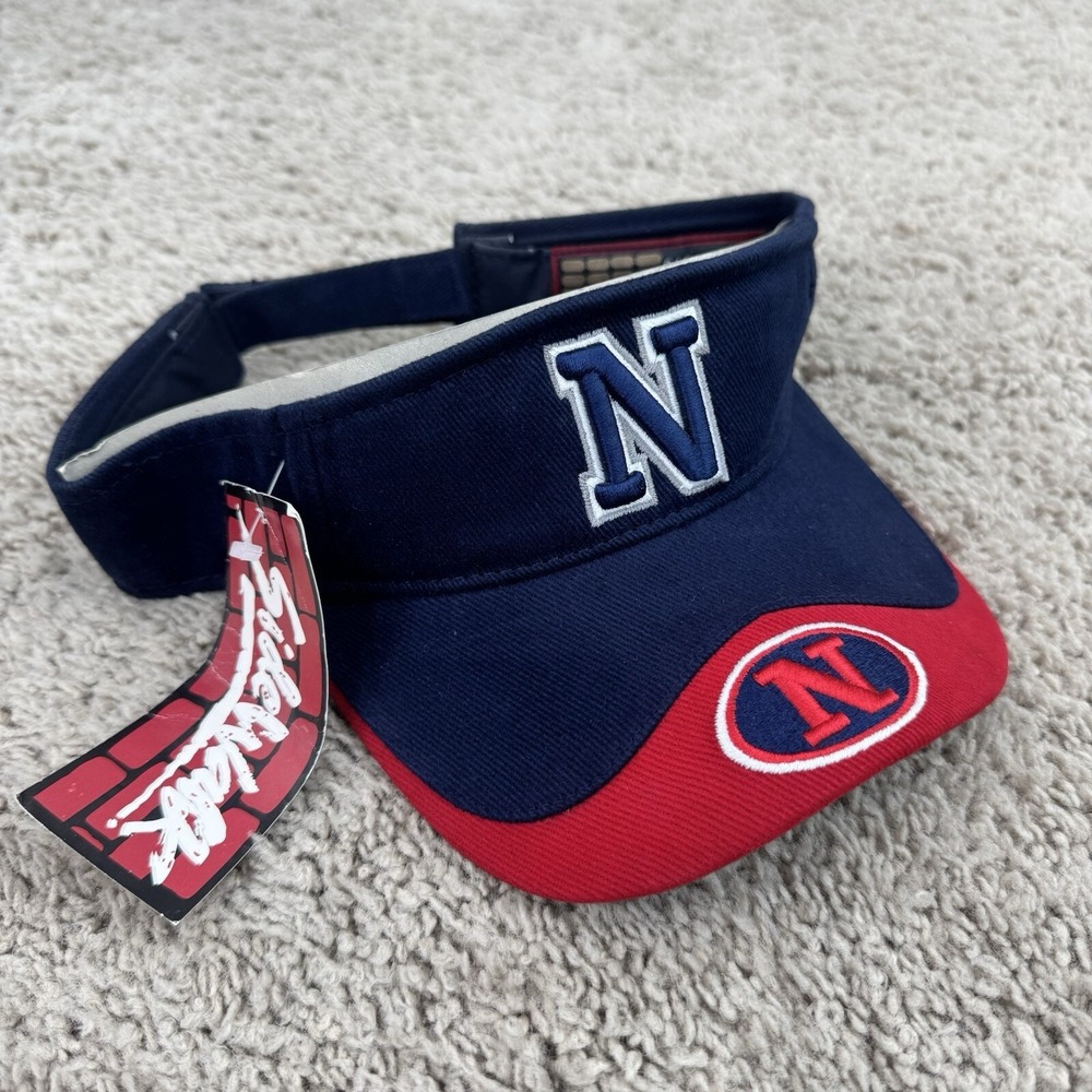 Sidewalk Golf Visor Adjustable Strap Blue Red 3D N Logo Vtg‎ Cap NWT NOS